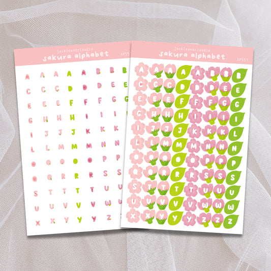 Sakura Alphabet Sticker Sheet
