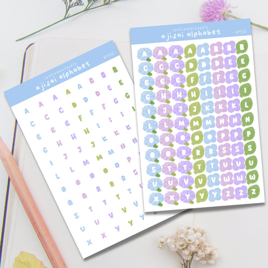 Ajisai Alphabet Sticker Sheet