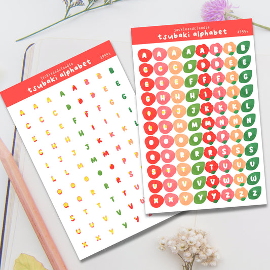 Tsubaki Alphabet Sticker Sheet
