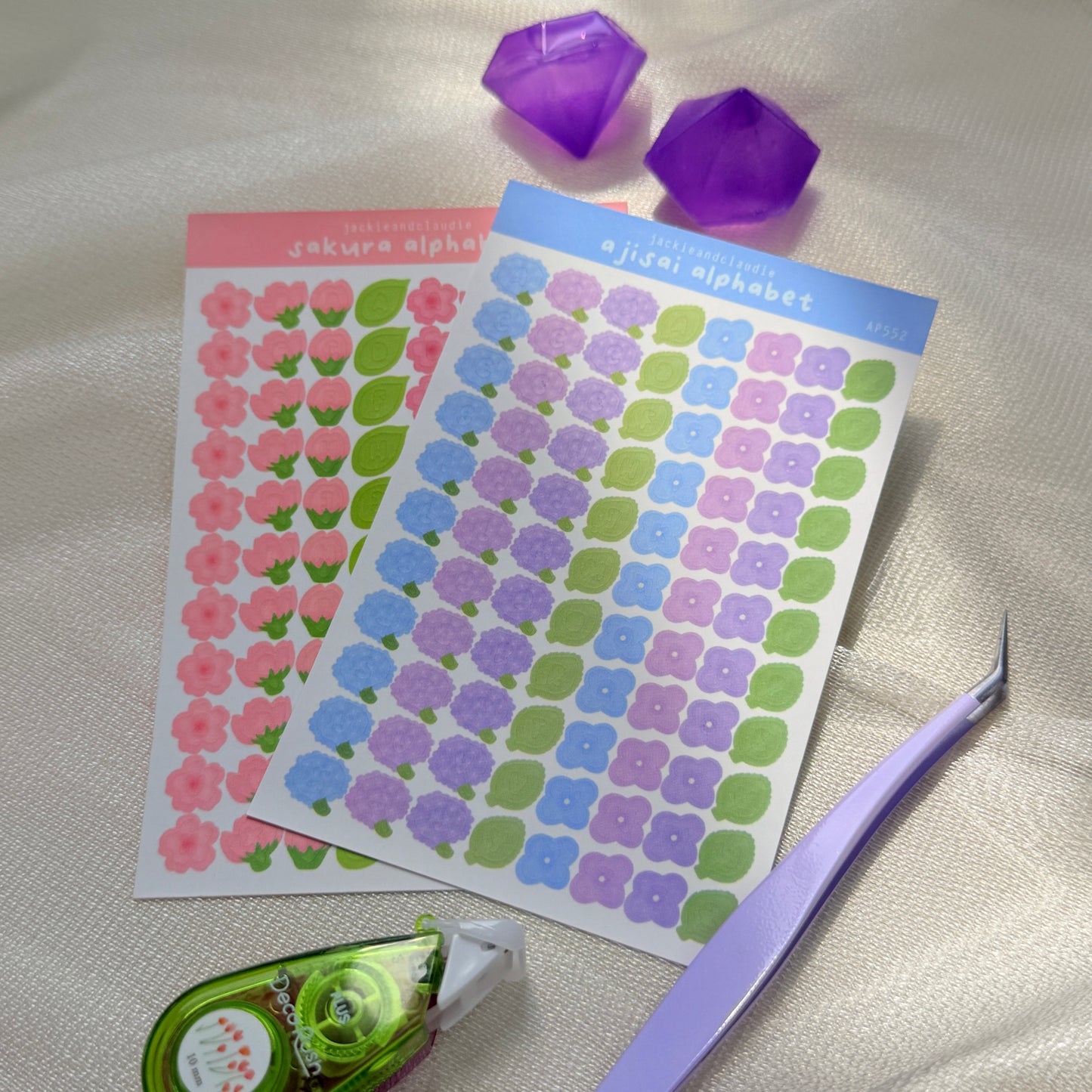 Ajisai Alphabet Sticker Sheet