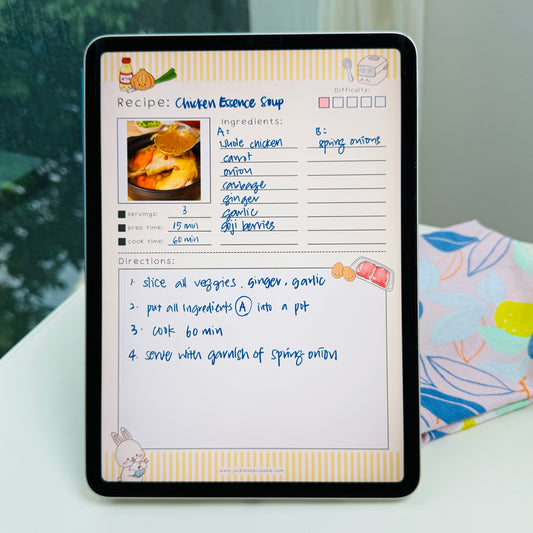 Digital / Printable Recipe Cards & Meal Planner Set