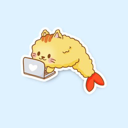 Shrimply Bad Posture Matte Sticker