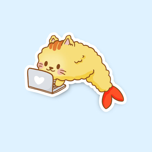 Shrimply Bad Posture Matte Sticker