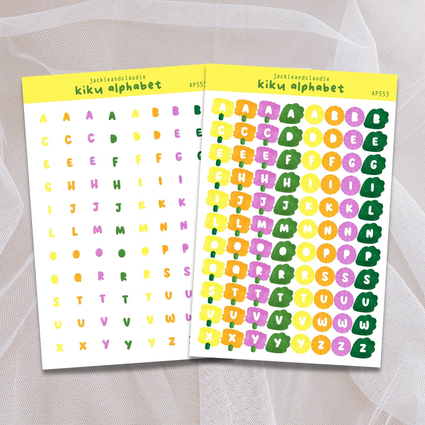 Kiku Alphabet Sticker Sheet
