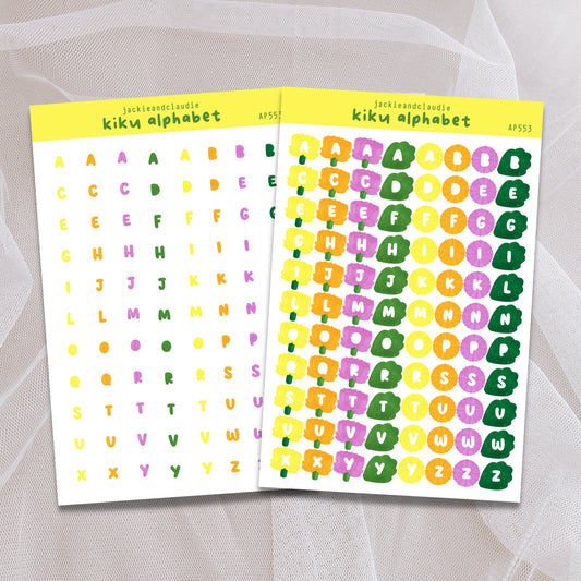 Kiku Alphabet Sticker Sheet