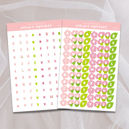 Sakura Alphabet Sticker Sheet