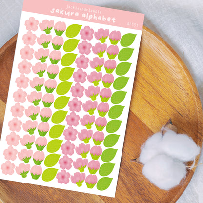 Sakura Alphabet Sticker Sheet