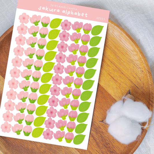 Sakura Alphabet Sticker Sheet