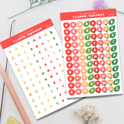 Tsubaki Alphabet Sticker Sheet