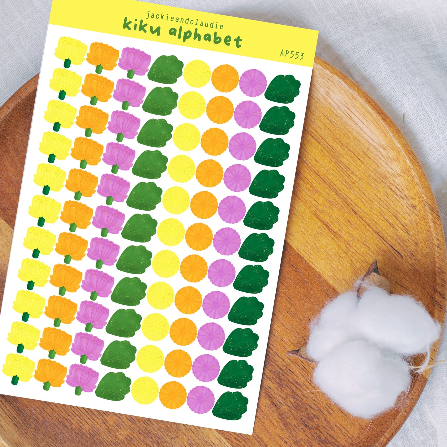 Kiku Alphabet Sticker Sheet