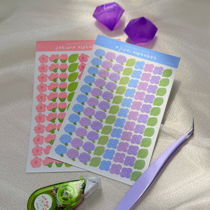 Ajisai Alphabet Sticker Sheet